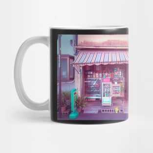 Old Style Tokyo Japanese Store Front. Vaporwave citypop aesthetic Shop Street Photography Mug